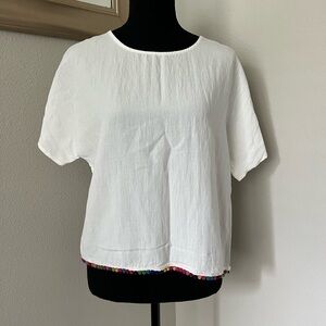 Lumiere Colorful PomPom Tasseled Boxy Top